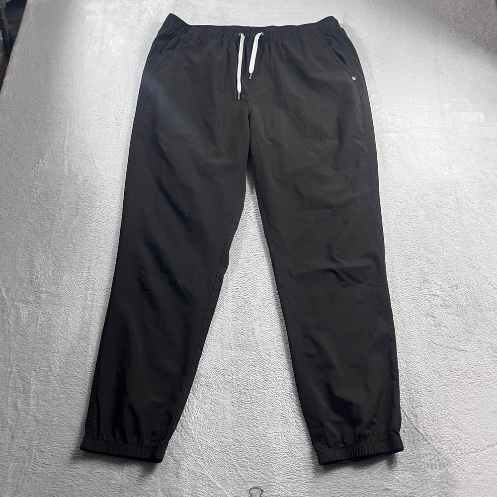 Vuori Mens Meta Jogger 30 Black Activewear Pants Tapered Drawstring 34 Waist